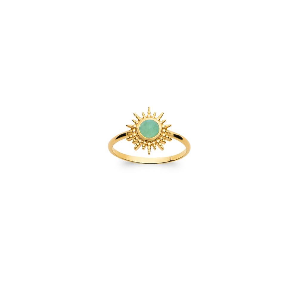 Bague Alice - Plaqué Or et Aventurine - Aurore & Luna