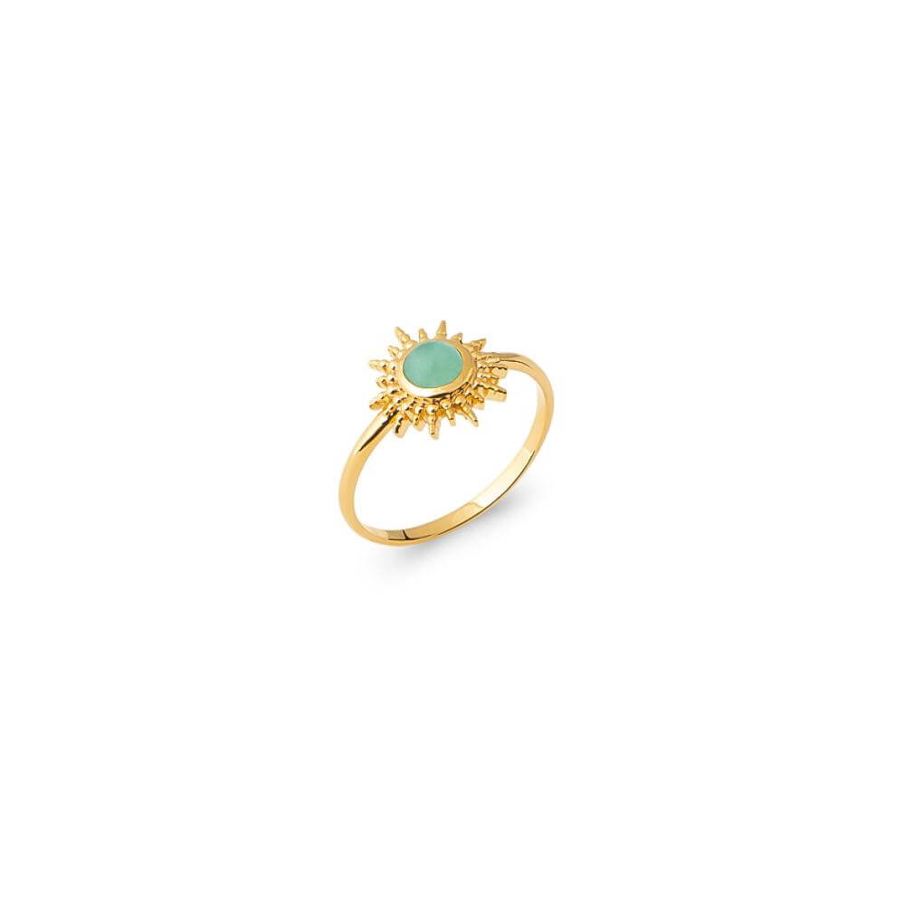 Bague Alice - Plaqué Or et Aventurine - Aurore & Luna