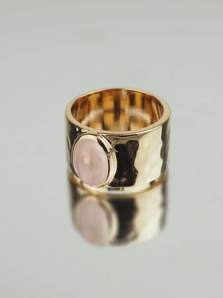 Bague Anaïs - Plaqué Or et Quartz Rose - Aurore & Luna