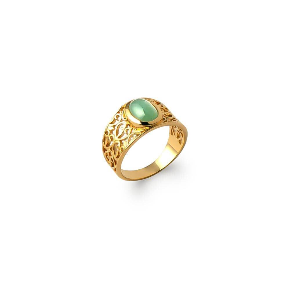 Bague Jasmine - Plaqué Or et Aventurine - Aurore & Luna