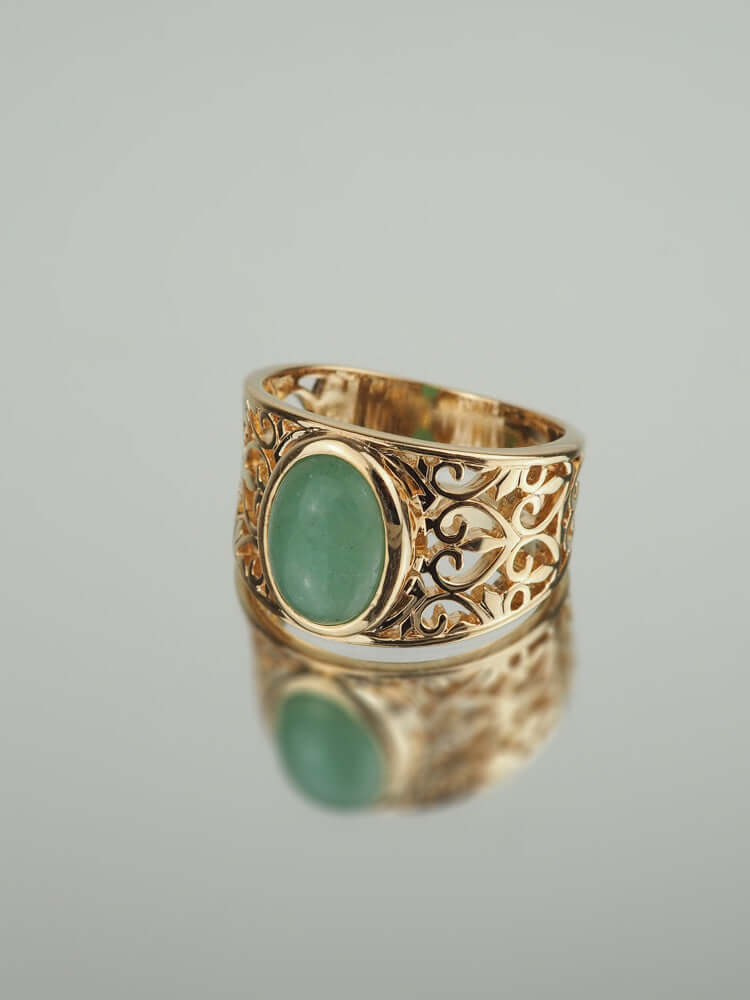 Bague Jasmine - Plaqué Or et Aventurine - Aurore & Luna