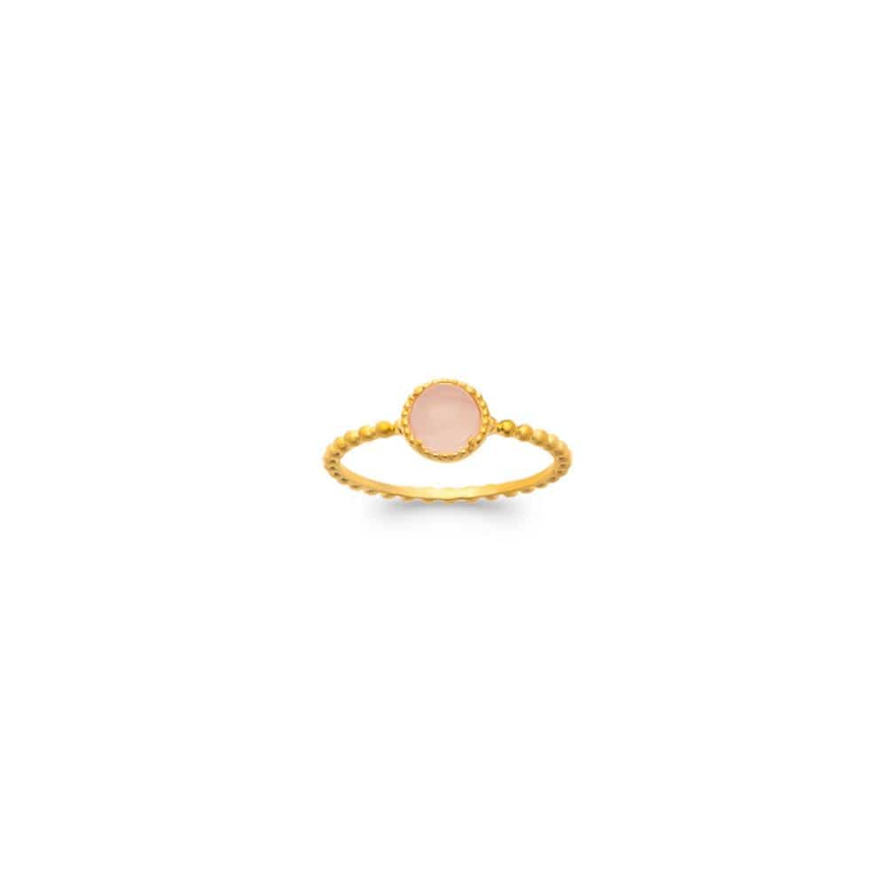 Bague Karla - Plaqué Or et Quartz Rose - Aurore & Luna