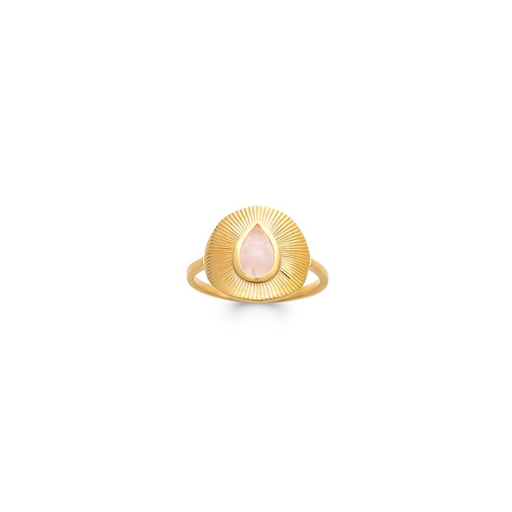 Bague Tamara - Plaqué Or et Quartz Rose - Aurore & Luna