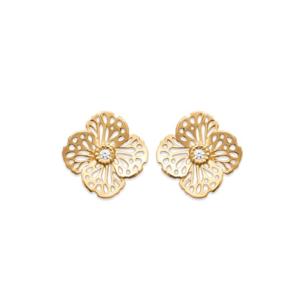Boucles d'oreilles Fanny - Plaqué Or et Pierre OZ - Aurore & Luna