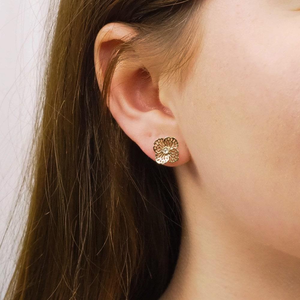 Boucles d'oreilles Fanny - Plaqué Or et Pierre OZ - Aurore & Luna