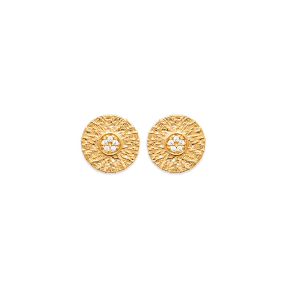 Boucles d'oreilles Lila - Plaqué Or et Pierre OZ - Aurore & Luna