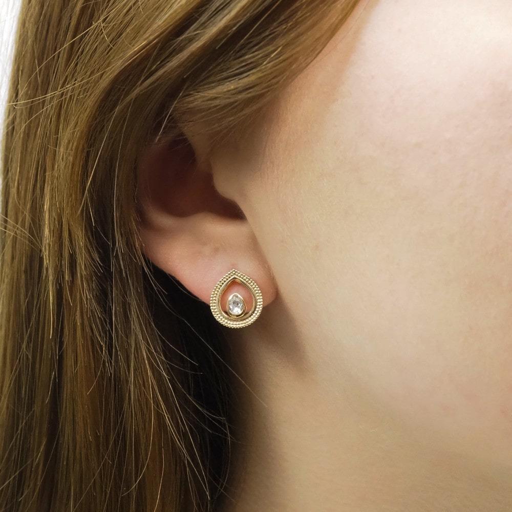 Boucles d'oreilles Ludivine - Plaqué Or et Pierre OZ - Aurore & Luna