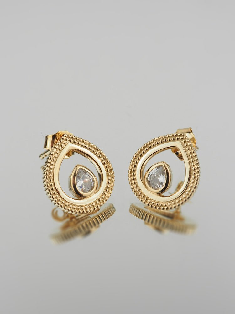 Boucles d'oreilles Ludivine - Plaqué Or et Pierre OZ - Aurore & Luna