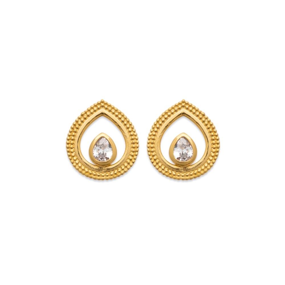 Boucles d'oreilles Ludivine - Plaqué Or et Pierre OZ - Aurore & Luna