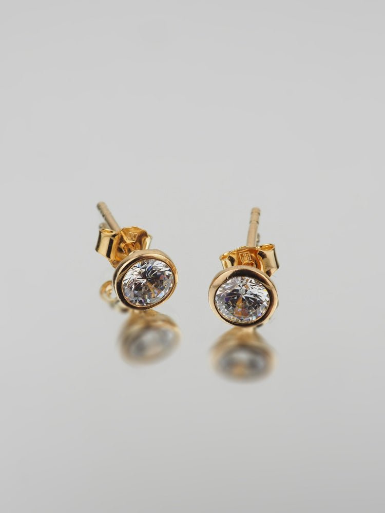 Boucles d'oreilles Malo - Plaqué Or et Pierre OZ - Aurore & Luna