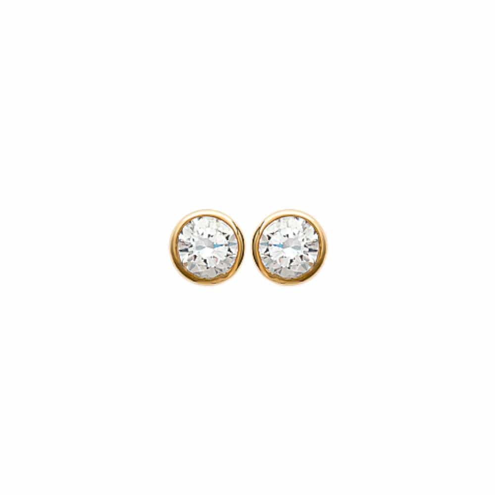 Boucles d'oreilles Malo - Plaqué Or et Pierre OZ - Aurore & Luna