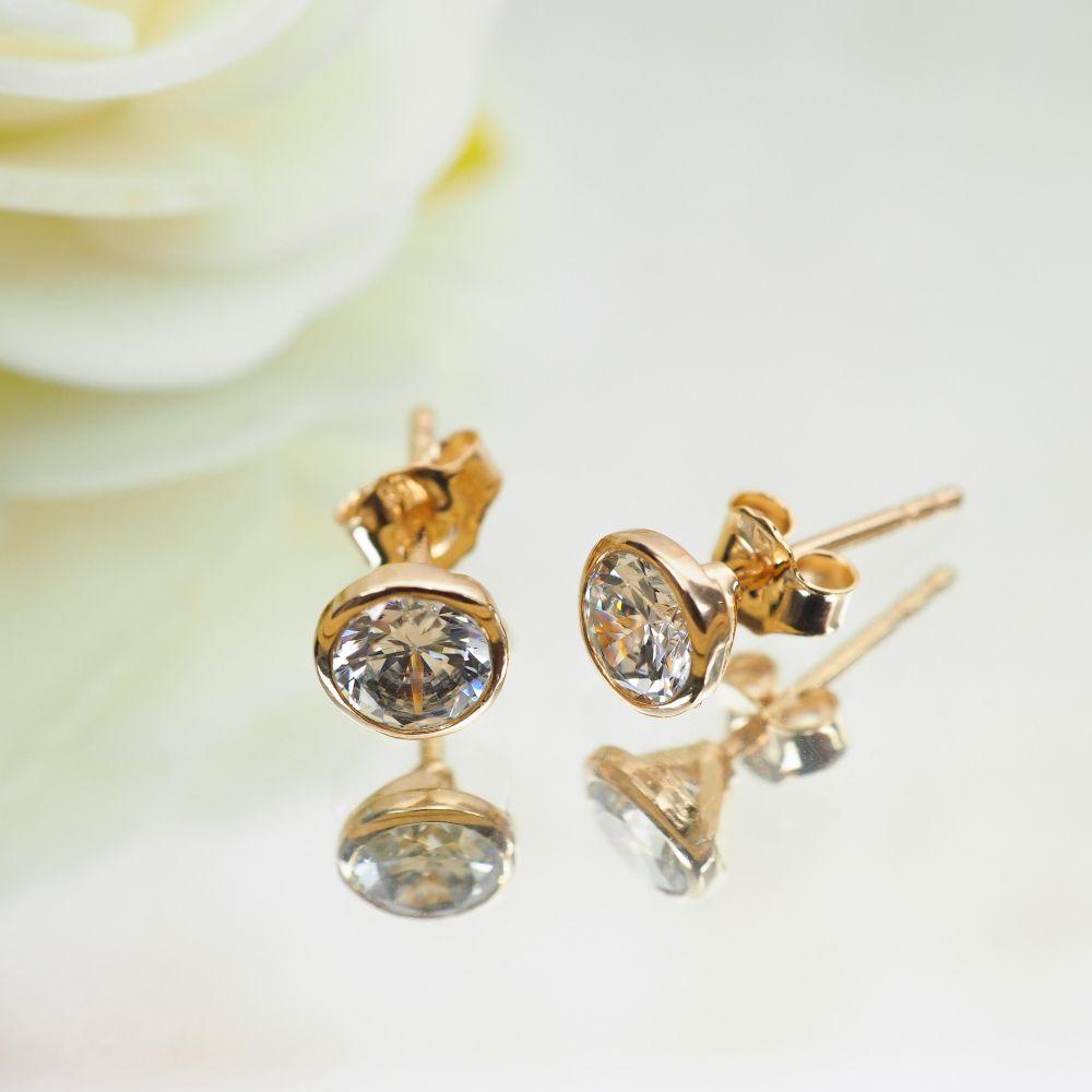 Boucles d'oreilles Malo - Plaqué Or et Pierre OZ - Aurore & Luna