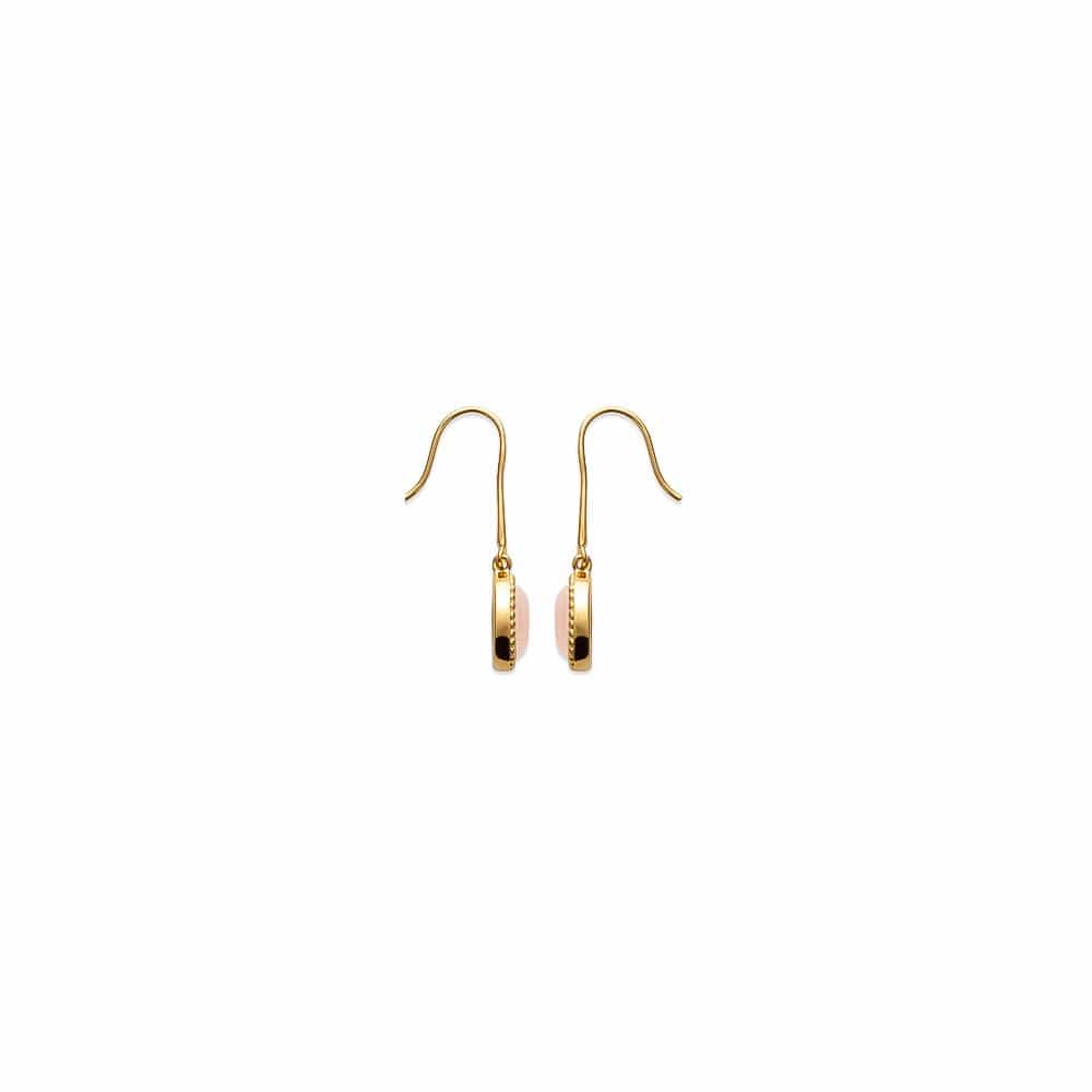 Boucles d'oreilles Prune - Plaqué Or et Quartz Rose - Aurore & Luna