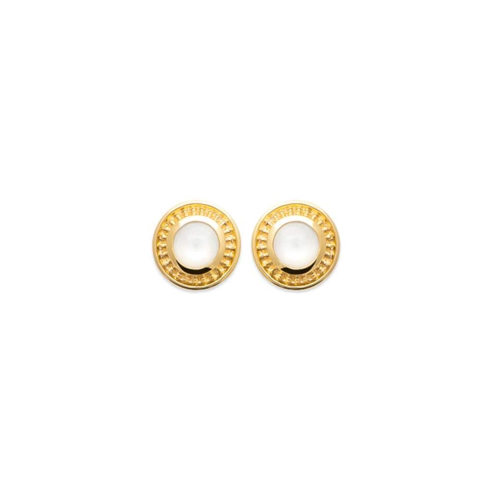 Boucles d'oreilles Roxane - Plaqué Or et Pierre de Lune - Aurore & Luna