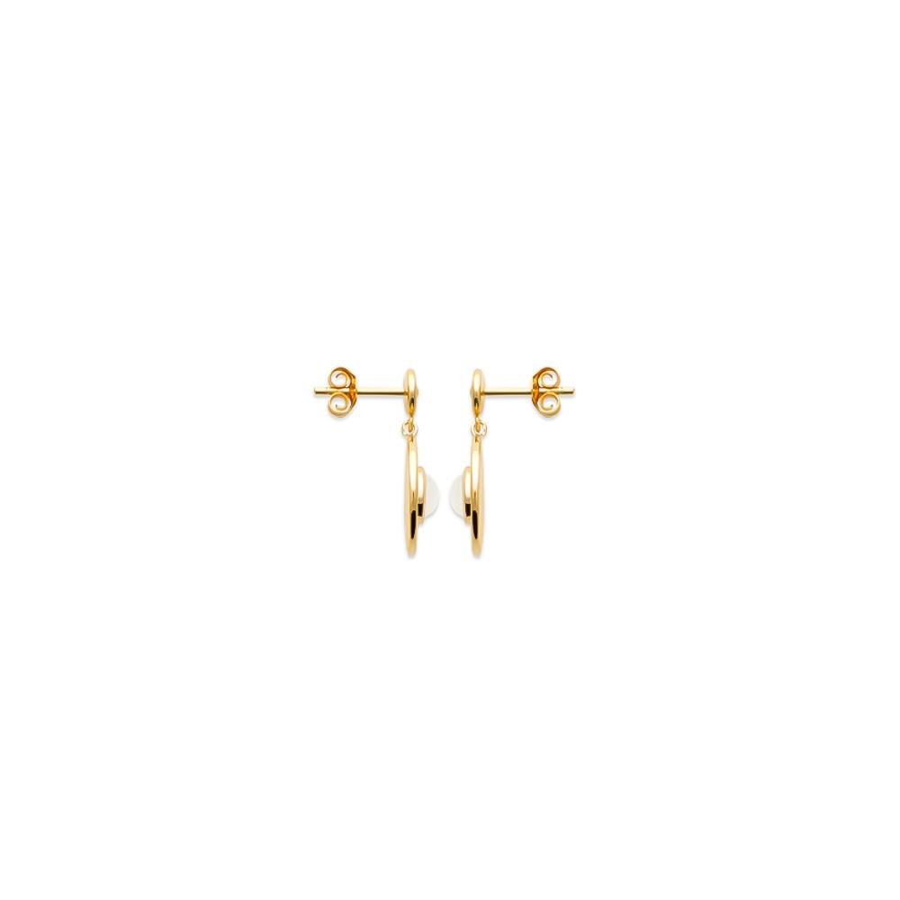 Boucles d'oreilles Roxanne - Plaqué Or et Pierre de Lune - Aurore & Luna