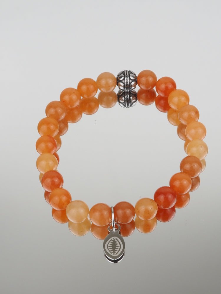 Bracelet Alicia - Perles Quartzite Orange - Aurore & Luna