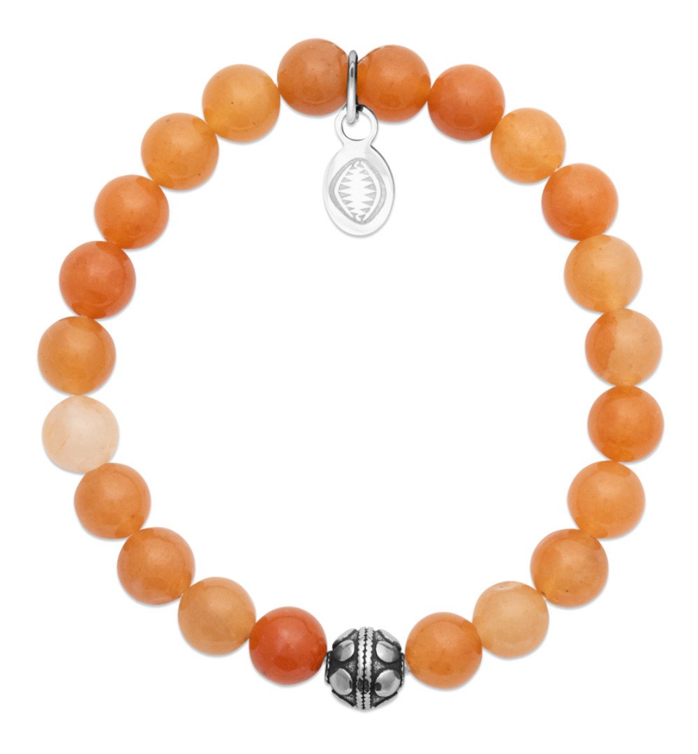 Bracelet Alicia - Perles Quartzite Orange - Aurore & Luna