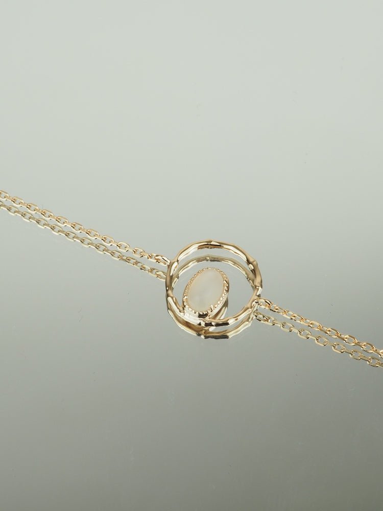 Bracelet Bonnie - Plaqué Or et Pierre de Lune - Aurore & Luna