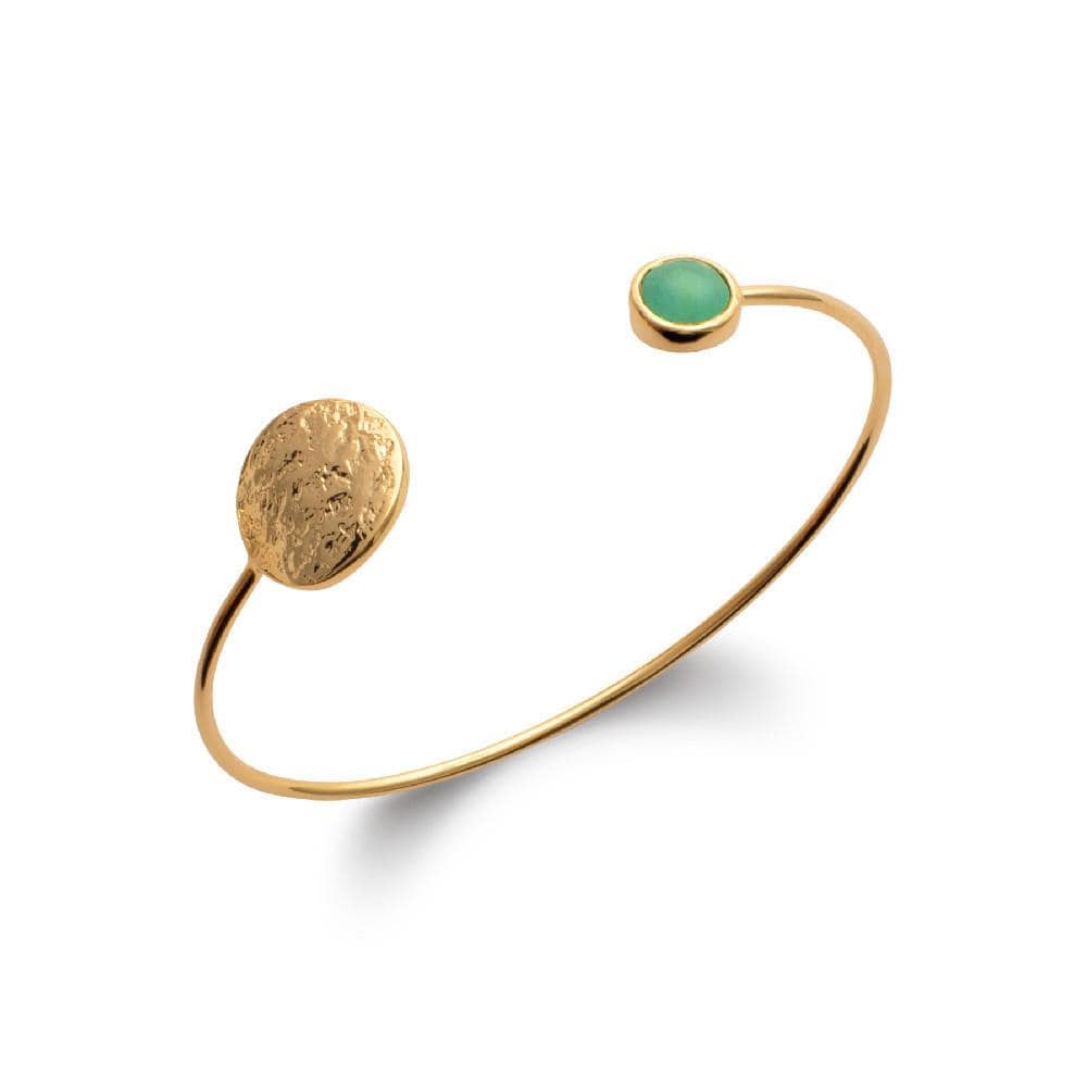 Bracelet Jonc Anaïs - Plaqué Or et Aventurine - Aurore & Luna