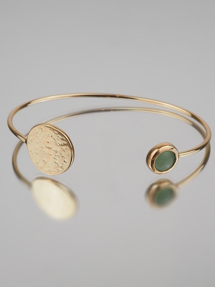 Bracelet Jonc Anaïs - Plaqué Or et Aventurine - Aurore & Luna