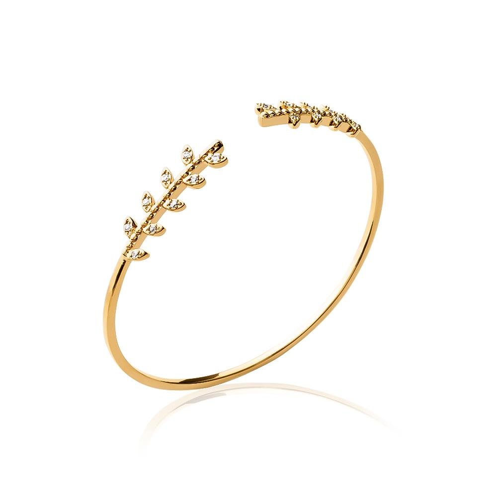 Bracelet Jonc Valentine - Plaqué Or et Pierre OZ - Aurore & Luna