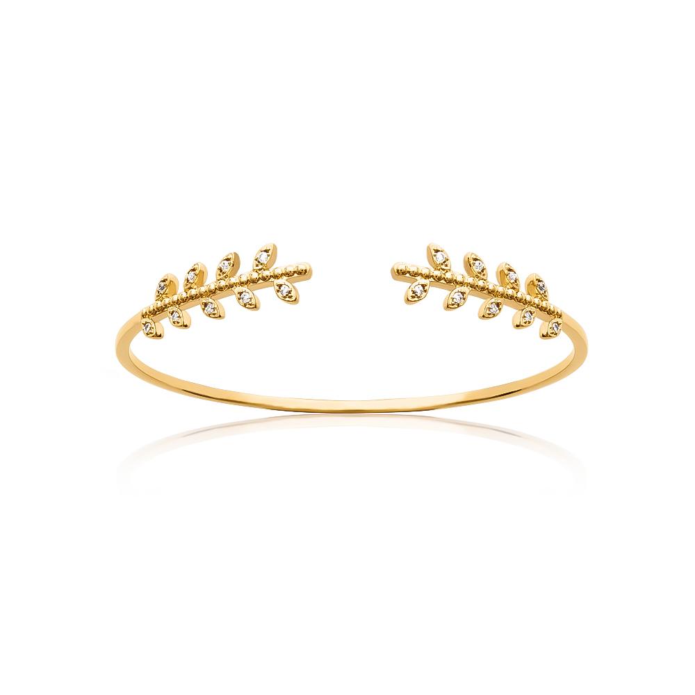 Bracelet Jonc Valentine - Plaqué Or et Pierre OZ - Aurore & Luna