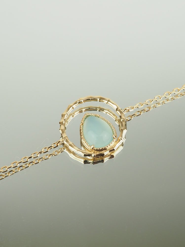 Bracelet Nina - Plaqué Or et Agate Bleue - Aurore & Luna