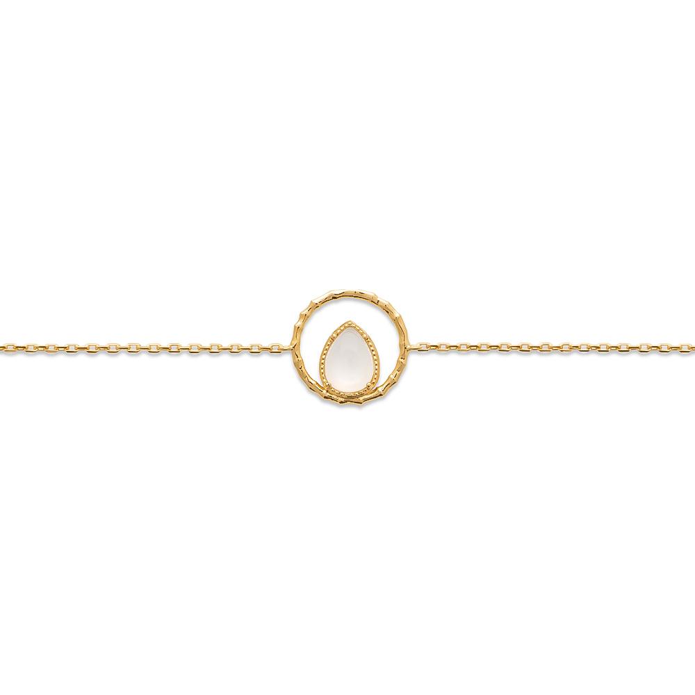 Bracelet Nina - Plaqué Or et Pierre de Lune - Aurore & Luna