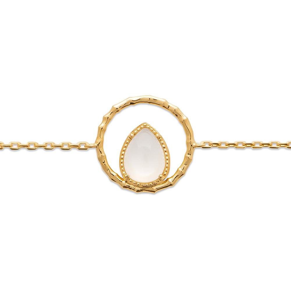 Bracelet Nina - Plaqué Or et Pierre de Lune - Aurore & Luna