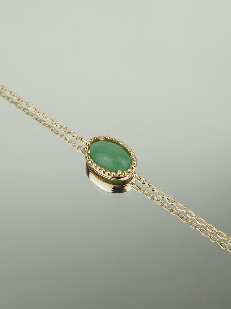 Bracelet Prune - Plaqué Or et Aventurine - Aurore & Luna