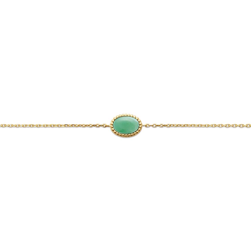 Bracelet Prune - Plaqué Or et Aventurine - Aurore & Luna