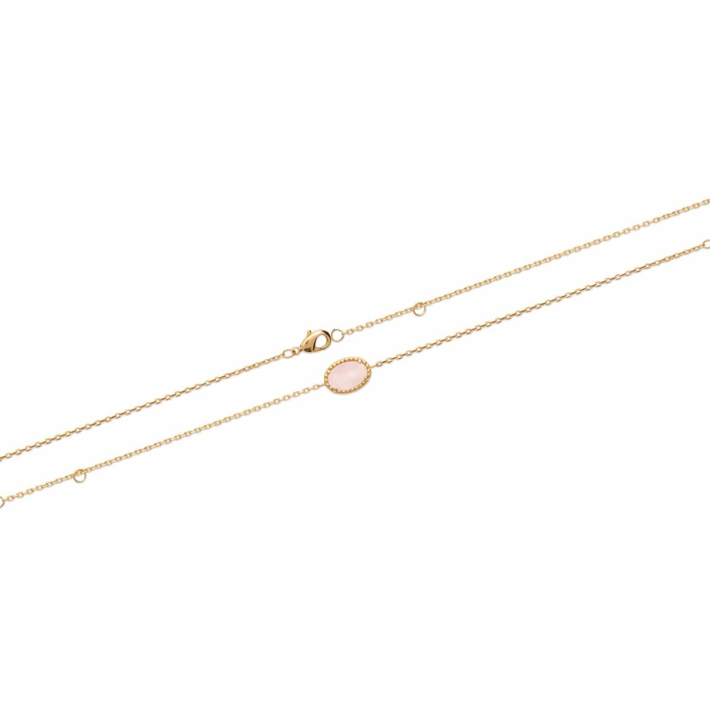Bracelet Prune - Plaqué Or et Quartz Rose - Aurore & Luna