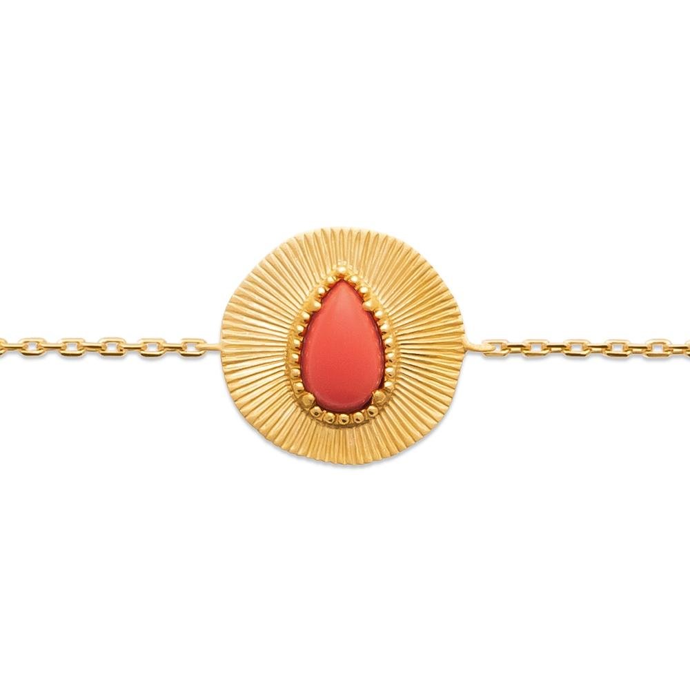 Bracelet Tamara - Plaqué Or et Pierre de Soleil - Aurore & Luna