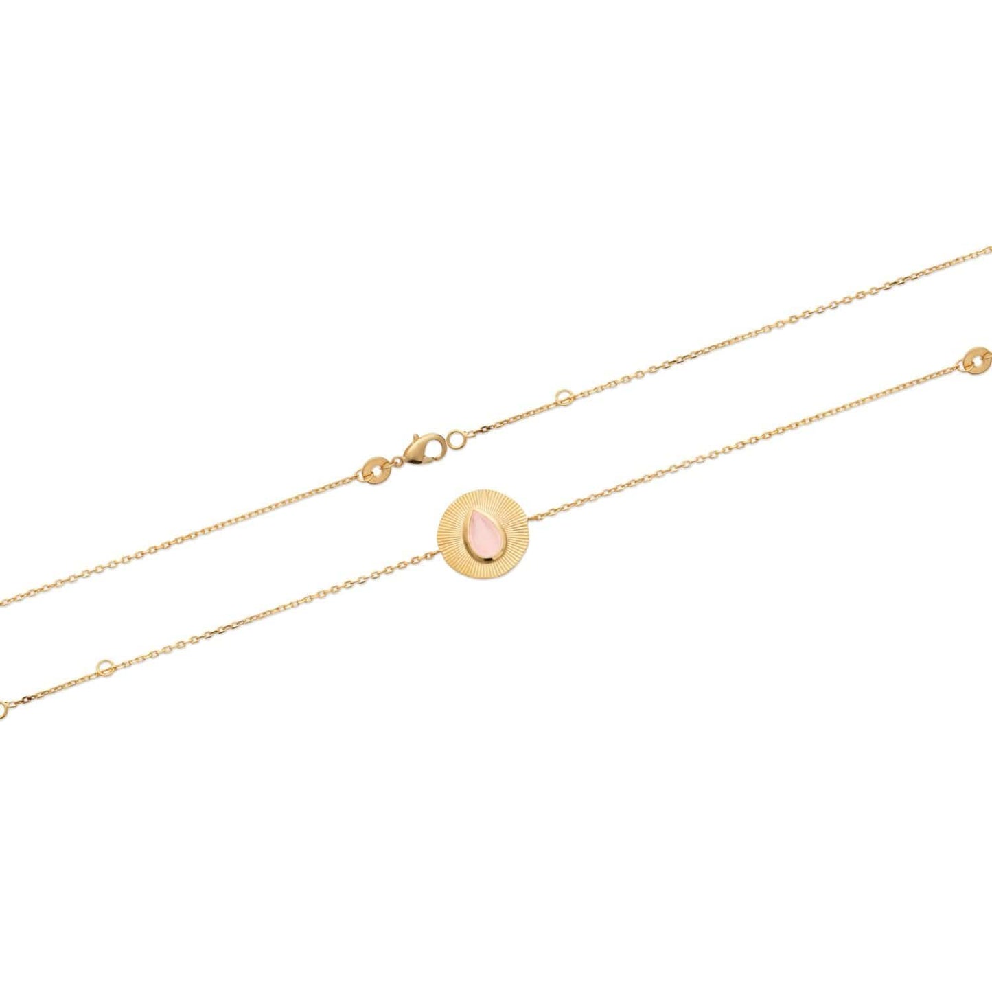 Bracelet Tamara - Plaqué Or et Quartz Rose - Aurore & Luna