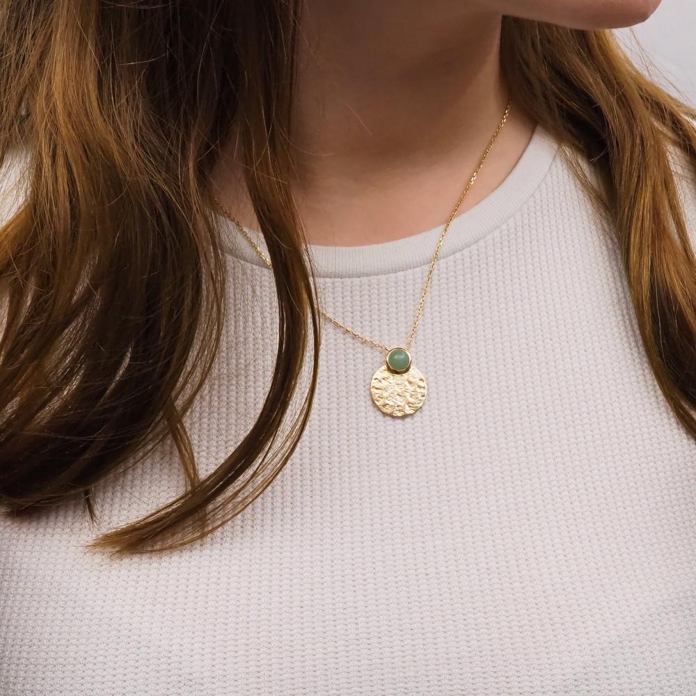 Collier Anaïs - Plaqué Or et Aventurine - Aurore & Luna