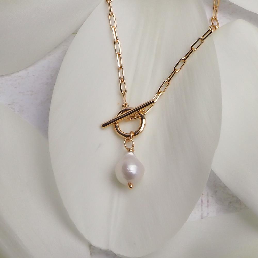 Collier Émilie - Plaqué Or et Perle d'eau douce - Aurore & Luna