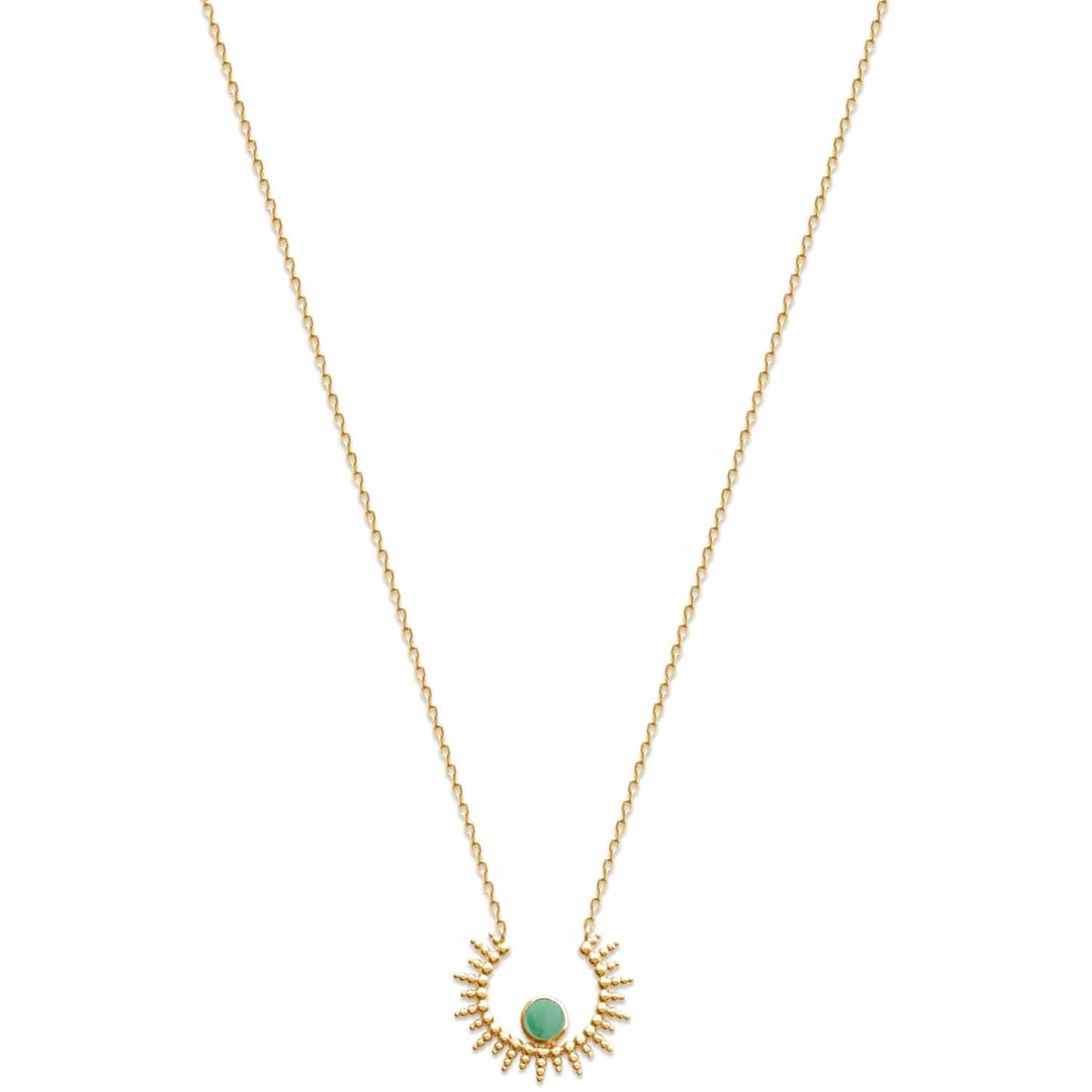 Collier Emma - Plaqué Or et Aventurine - Aurore & Luna