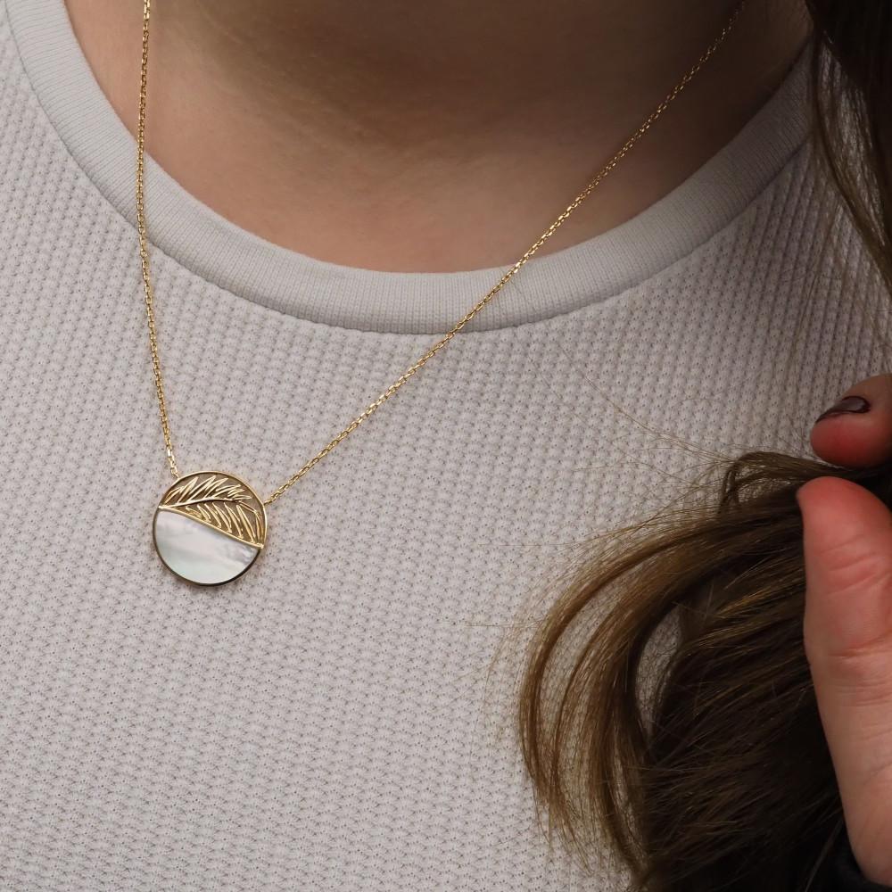 Collier Hanna - Plaqué Or et Pierre Nacre - Aurore & Luna