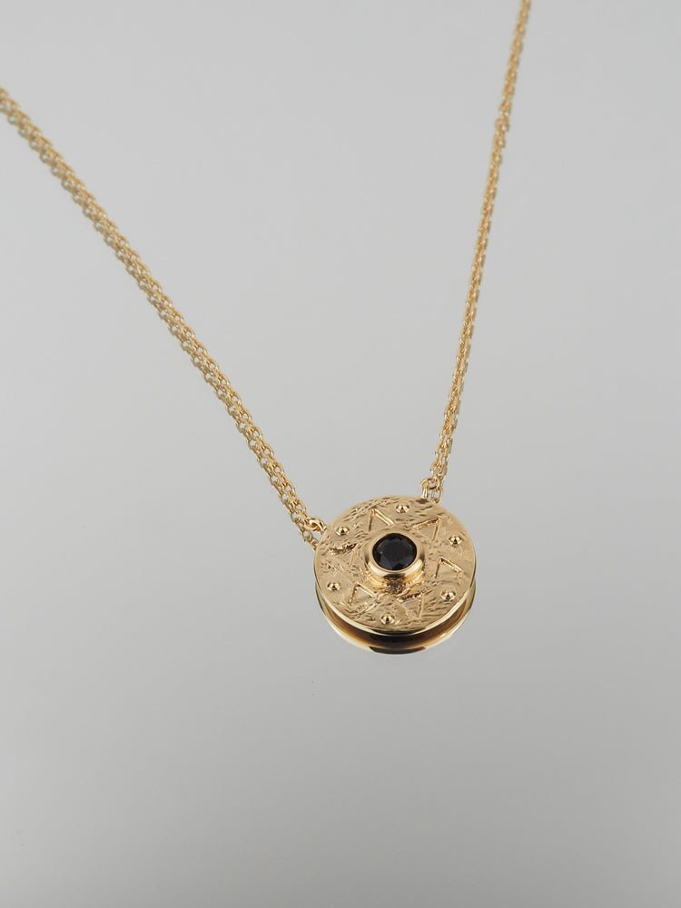 Collier Jad - Plaqué Or et Agate Noire - Aurore & Luna