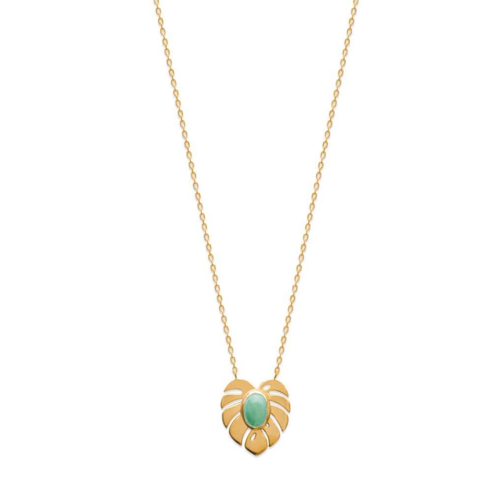 Collier Lou - Plaqué Or et Aventurine - Aurore & Luna