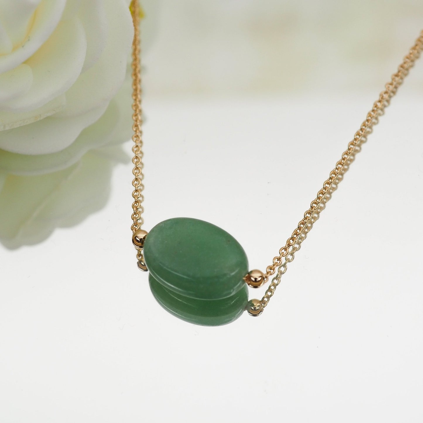 Collier Lyam - Plaqué Or et Aventurine - Aurore & Luna