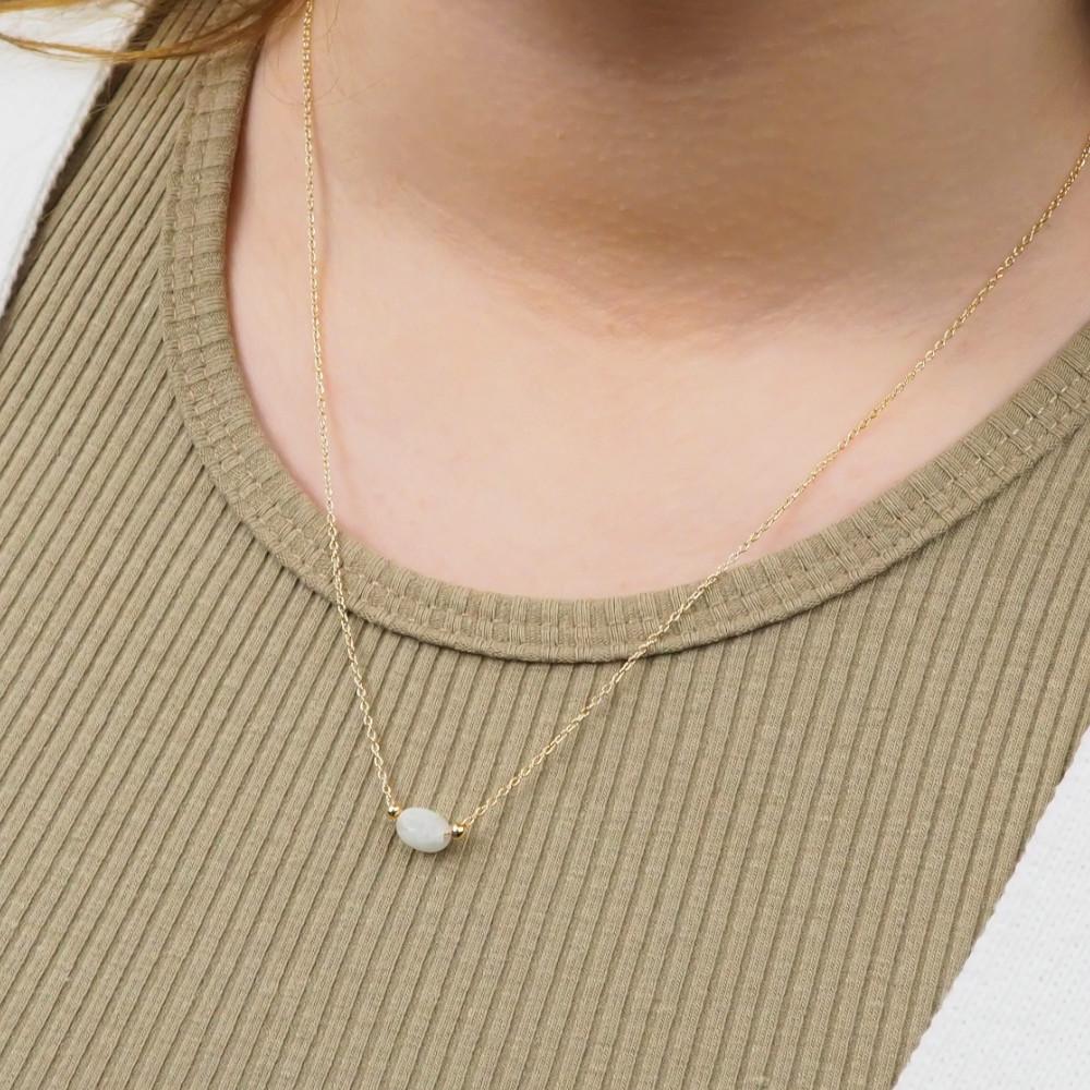 Collier Lyam - Plaqué Or et Pierre de Lune - Aurore & Luna