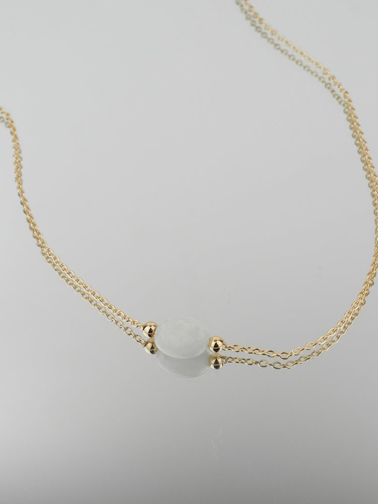 Collier Lyam - Plaqué Or et Pierre de Lune - Aurore & Luna