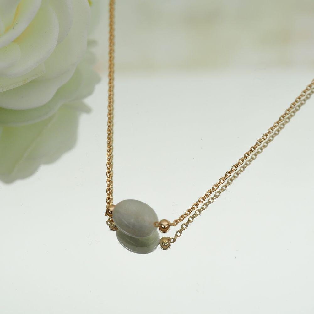 Collier Lyam - Plaqué Or et Pierre de Lune - Aurore & Luna