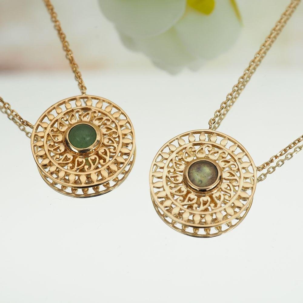 Collier Monia - Plaqué Or et Aventurine - Aurore & Luna