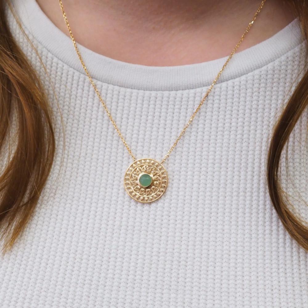 Collier Monia - Plaqué Or et Aventurine - Aurore & Luna