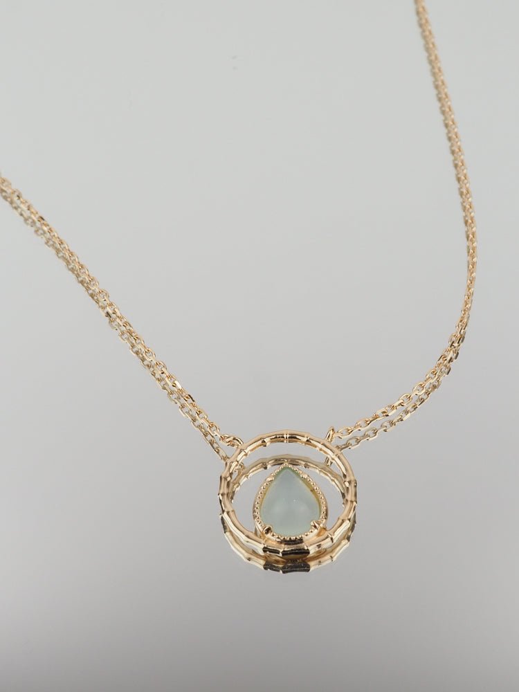 Collier Nina - Plaqué Or et Agate Bleue - Aurore & Luna