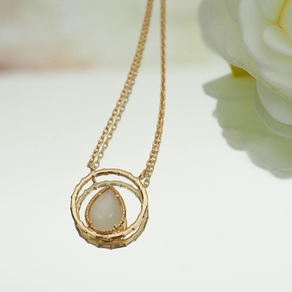 Collier Nina - Plaqué Or et Pierre de Lune - Aurore & Luna