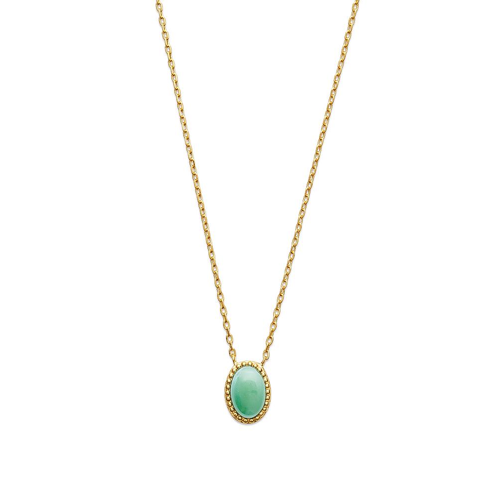 Collier Prune - Plaqué Or et Aventurine - Aurore & Luna