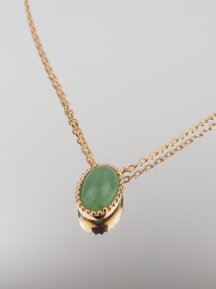 Collier Prune - Plaqué Or et Aventurine - Aurore & Luna
